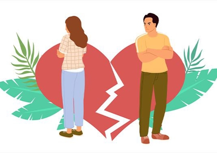 Illustration of an upset couple